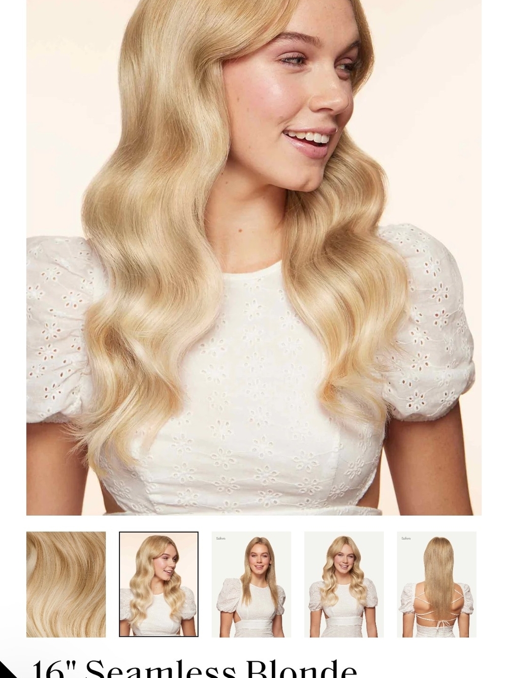 16" Seamless Blonde Clip-In Extensions for Women - Natural Blonde